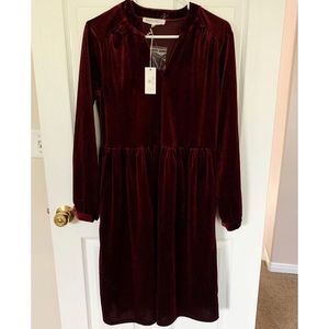 BURGUNDY VELVET DRESS